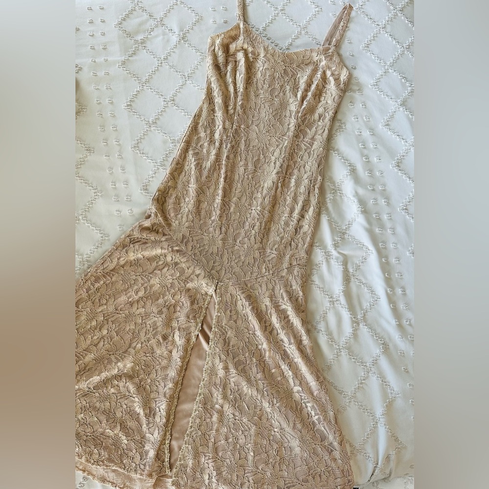 Emma Street champagne lace dress and jacket